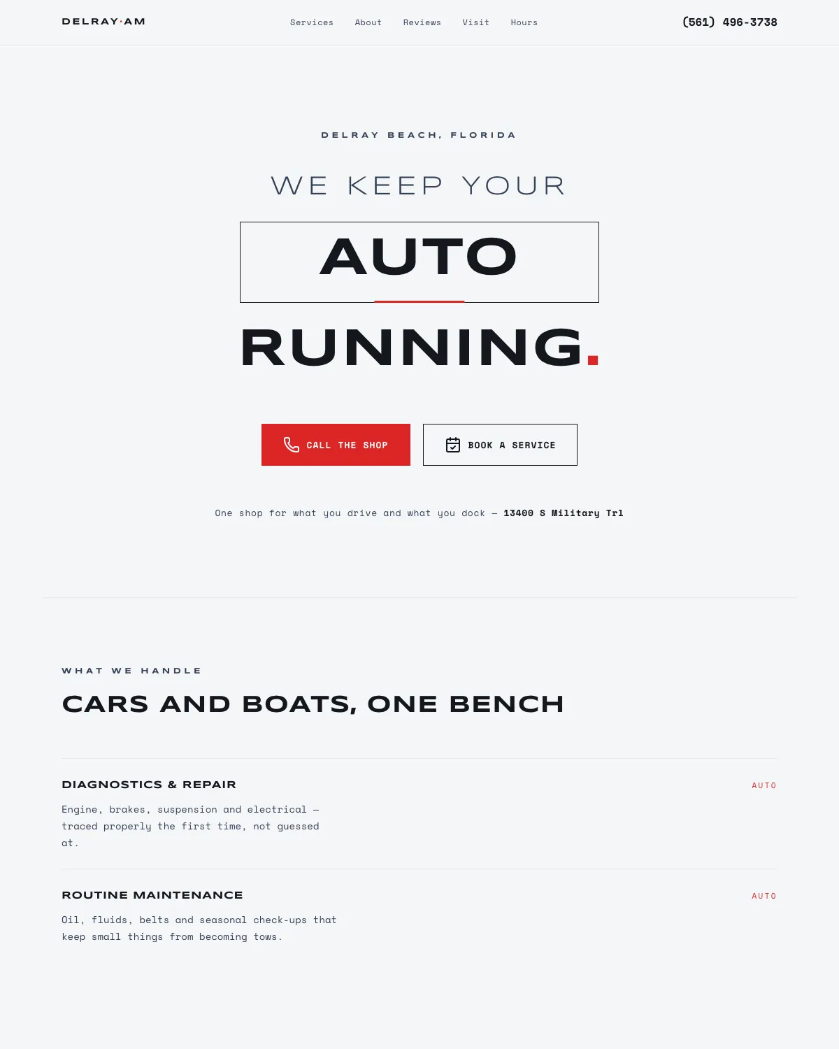 Website Sitemakify designed for Delray Automotive & Marine