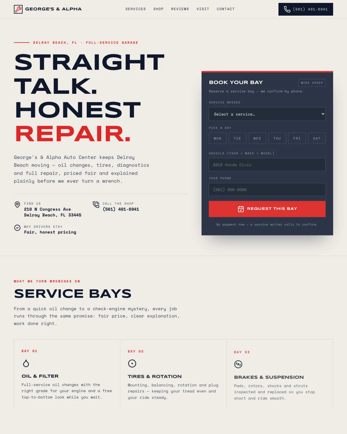 Website Sitemakify designed for George's & Alpha Auto Center