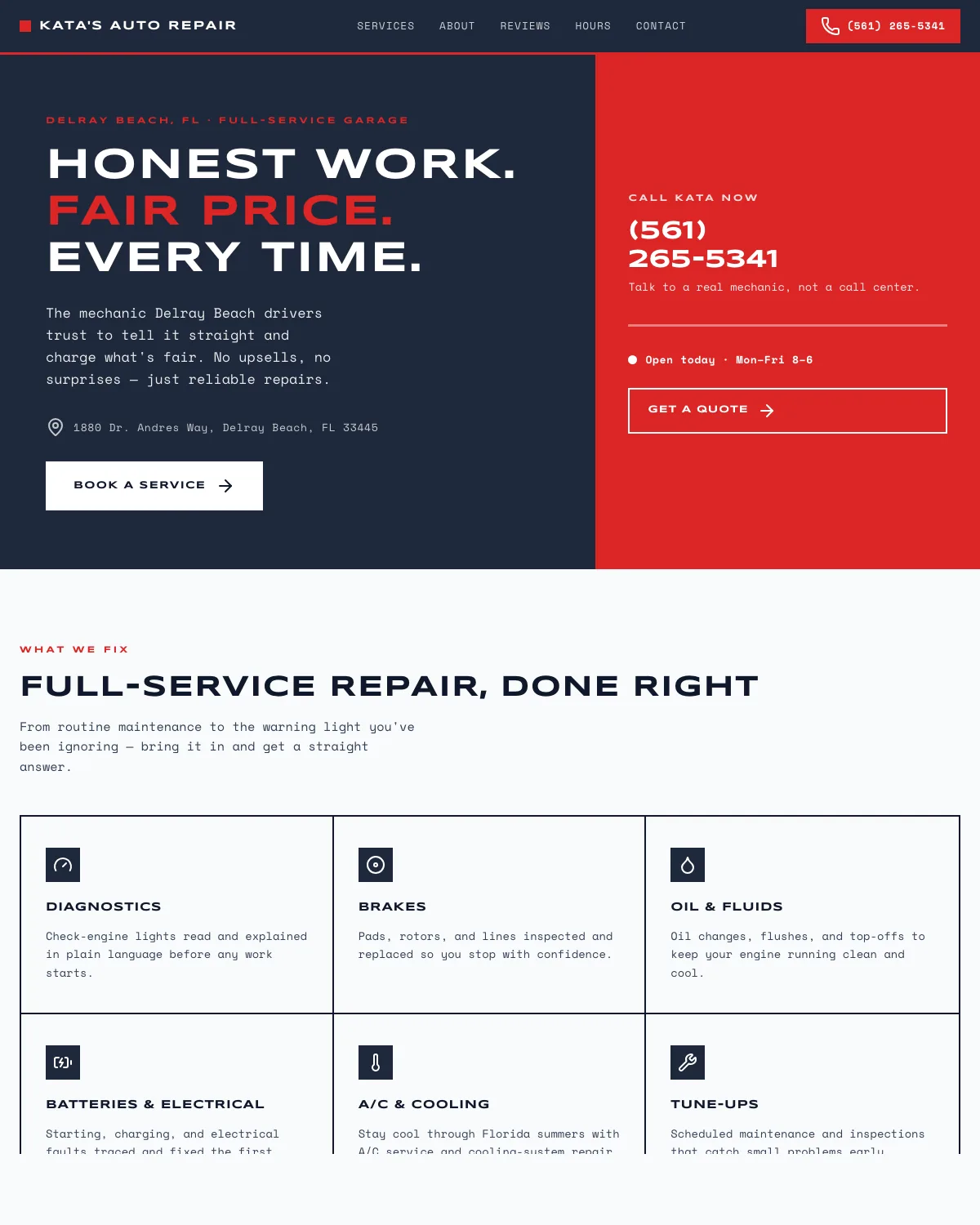 Website Sitemakify designed for Kata's Auto Repair