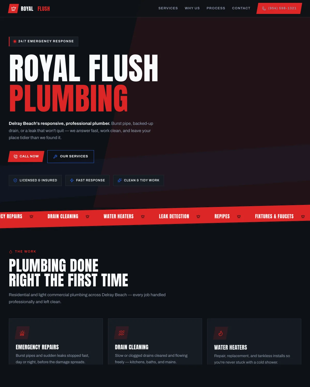 Website Sitemakify designed for Royal Flush Plumbing